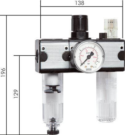 Exemplarische Darstellung: Wartungseinheit 3-teilig - Multifix-Baureihe 1