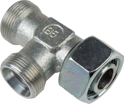 Exemplary representation: Adjustable L-connection fitting, without nut & cutting ring, galvanised steel